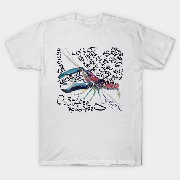 Cherax pulcher, freshwater crayfish T-Shirt by michdevilish